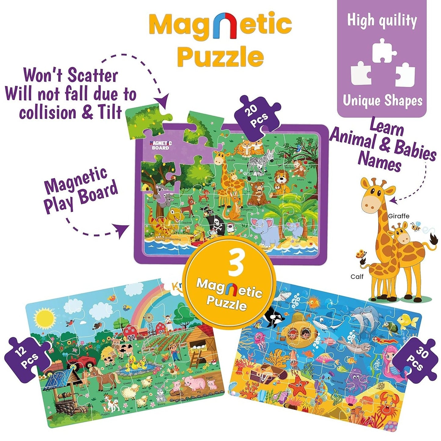 4 in 1 Animal Magnetic Puzzle & Sudoku