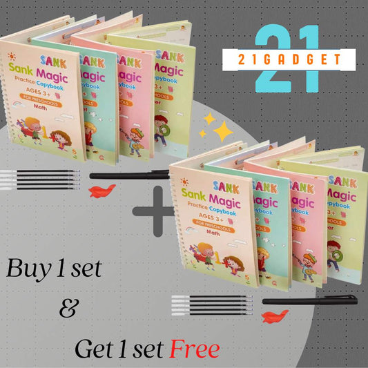 Special Magic Book Buy 1 set & Get 1 set FREE ( 8 Book + 20 Refill+2 Pen+2 Grip ) + FREE Learning 2000+ pages PDF worksheet for kids