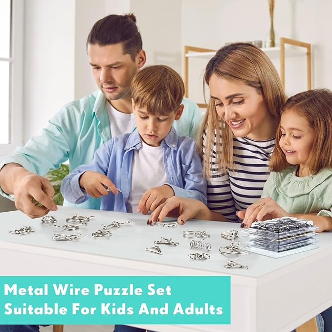⭐intellectual Intelligence Educational Metal IQ Puzzle combo for Adults & Children - Let's challenge!!!!!!