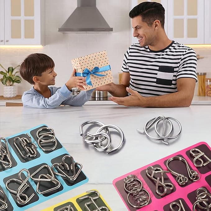 ⭐intellectual Intelligence Educational Metal IQ Puzzle combo for Adults & Children - Let's challenge!!!!!!